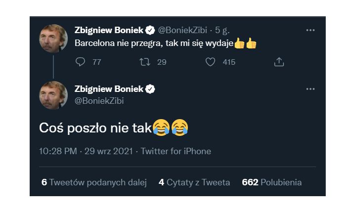 Zbigniew Boniek po meczu Barcy w LM! :D